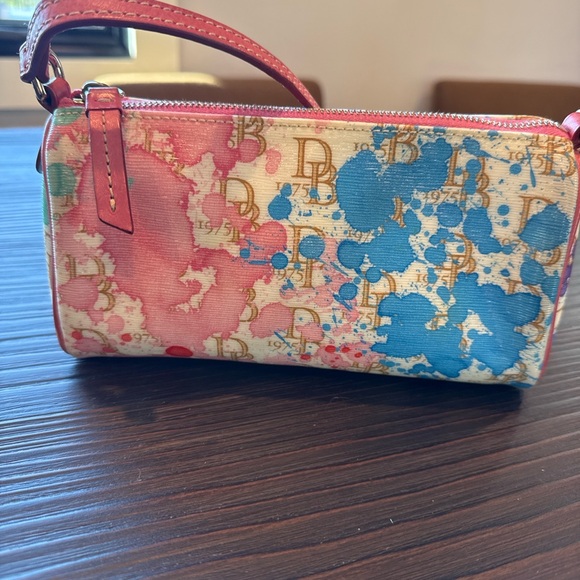 Dooney & Bourke Handbags - Dooney & Bourke Paint Splash Monogram Canvas Wristlet